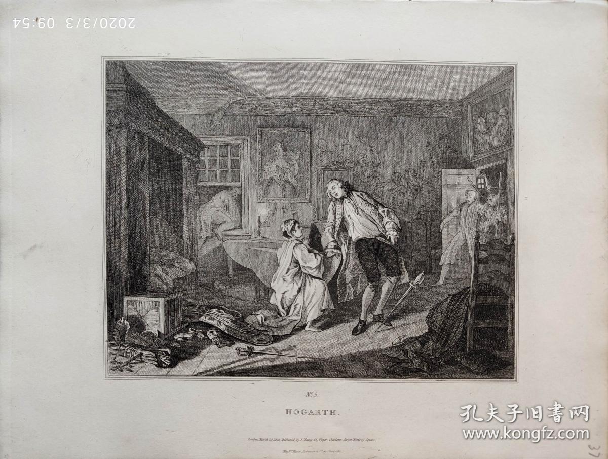 1823年英国著名收藏家"安格斯坦(angerstein"所藏名画蚀刻铜版画