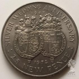 50九五品圣赫勒拿版 38mm 1984年25便士安德鲁王子婚礼纪念币 外国