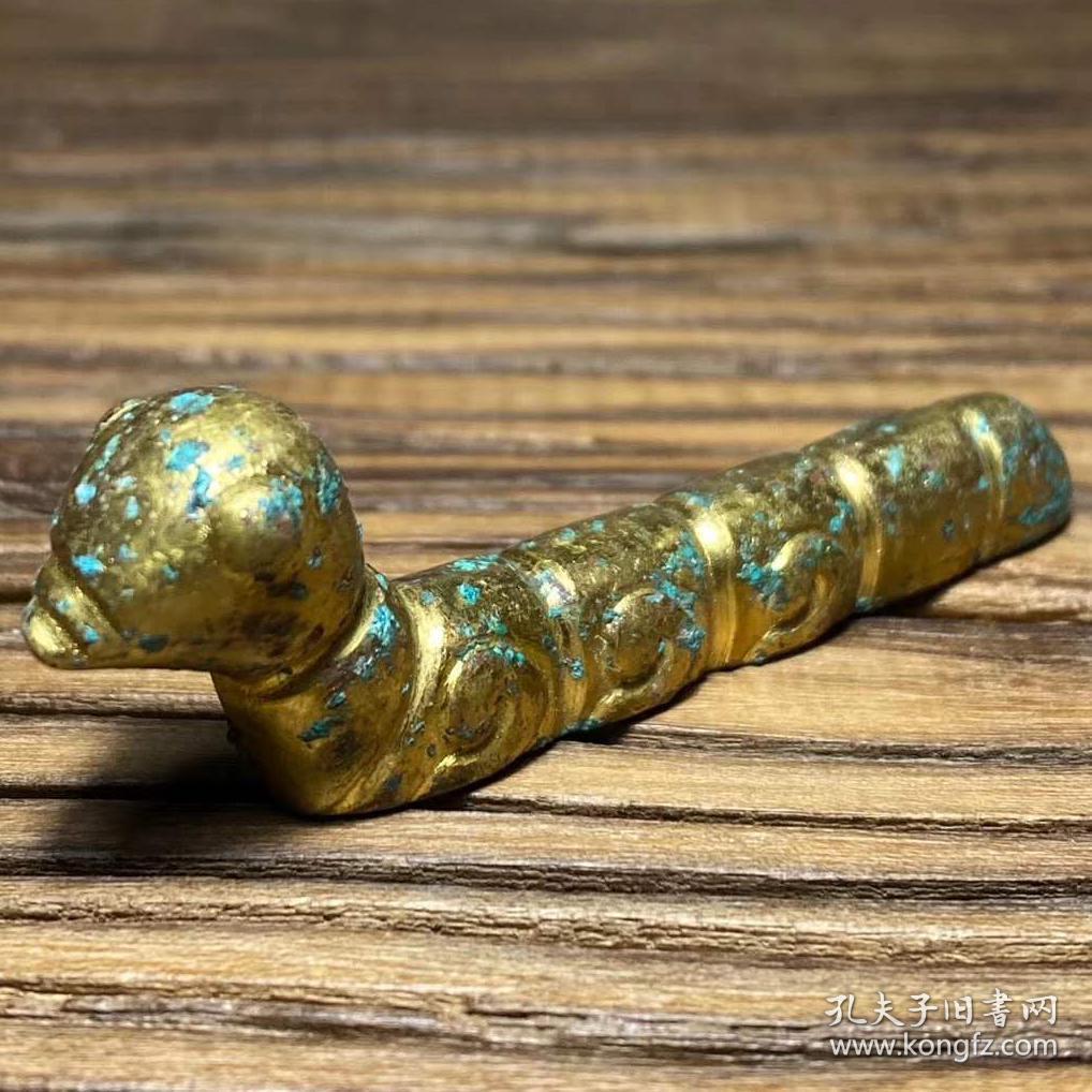 精美的铜鎏金蚕一只古玩古董老铜器怀旧民俗杂项收藏品老物件全品