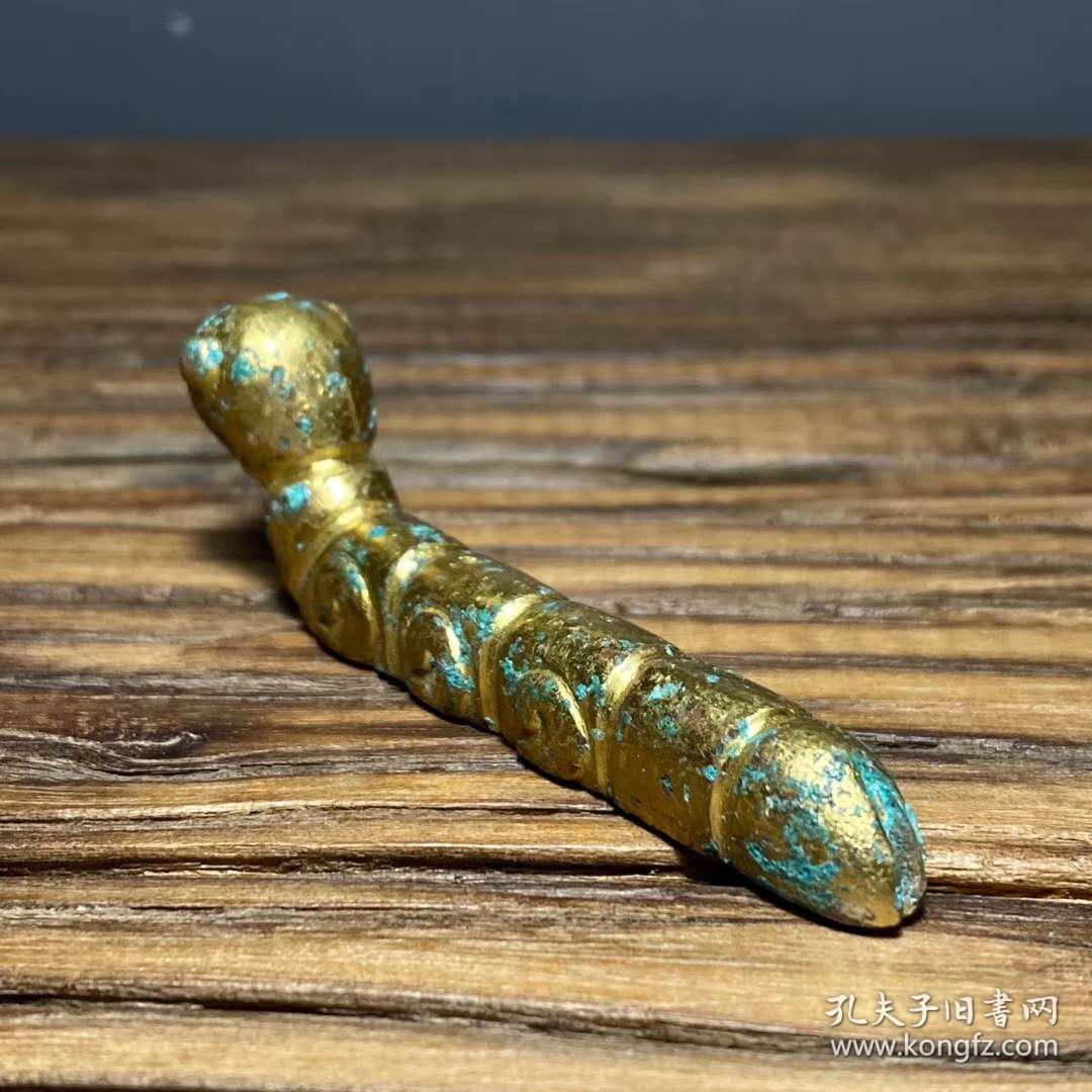 精美的铜鎏金蚕一只古玩古董老铜器怀旧民俗杂项收藏品老物件全品