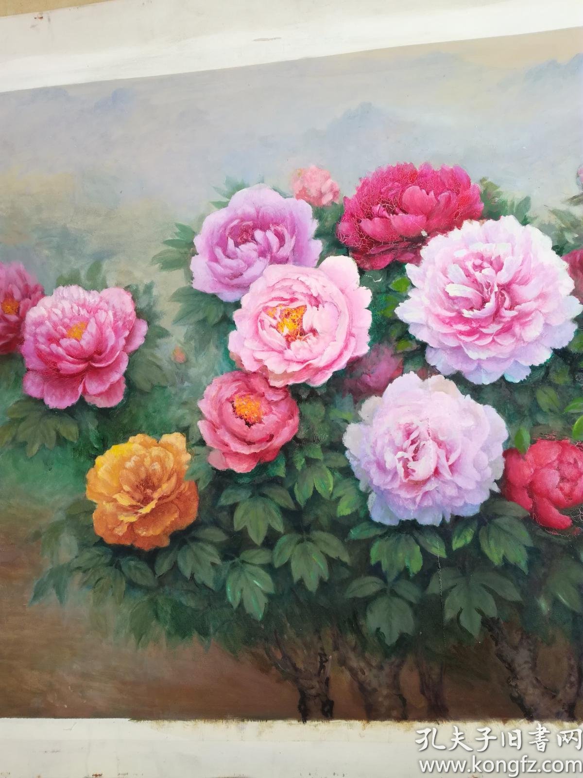 油画原作牡丹花横幅见图