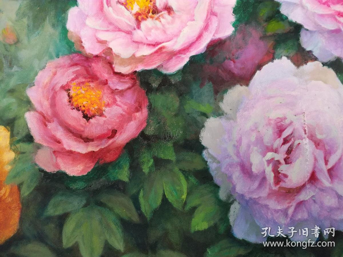 油画原作牡丹花横幅见图