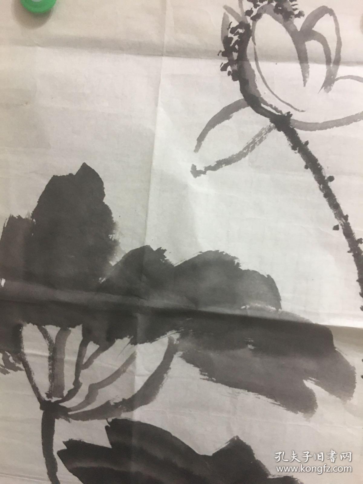 荷花图,黑白,水墨,曹名,20200309
