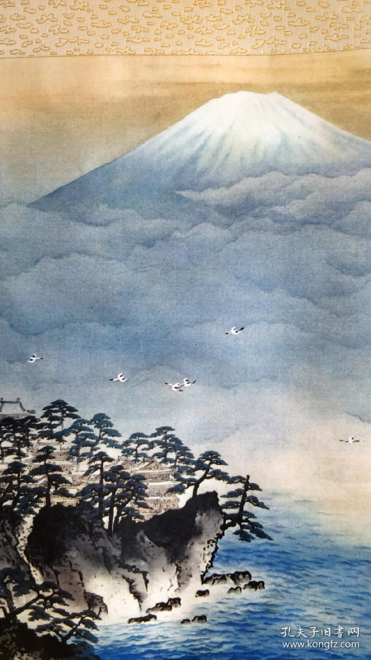 横山大观绢本风景画挂轴(复制品)