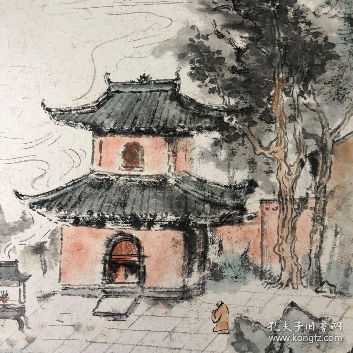 水墨天台山国清寺钟楼,千年古刹,意境悠远,寓意吉祥!