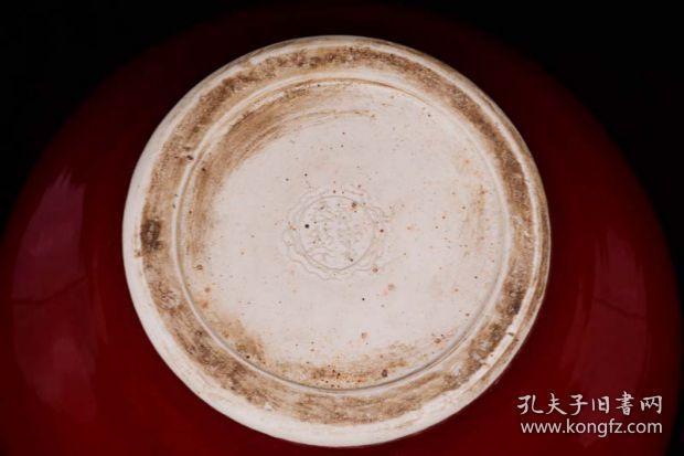 明永乐年制四字篆书宝石红釉宝烧红官窑大罐1500高35.2*31厘米