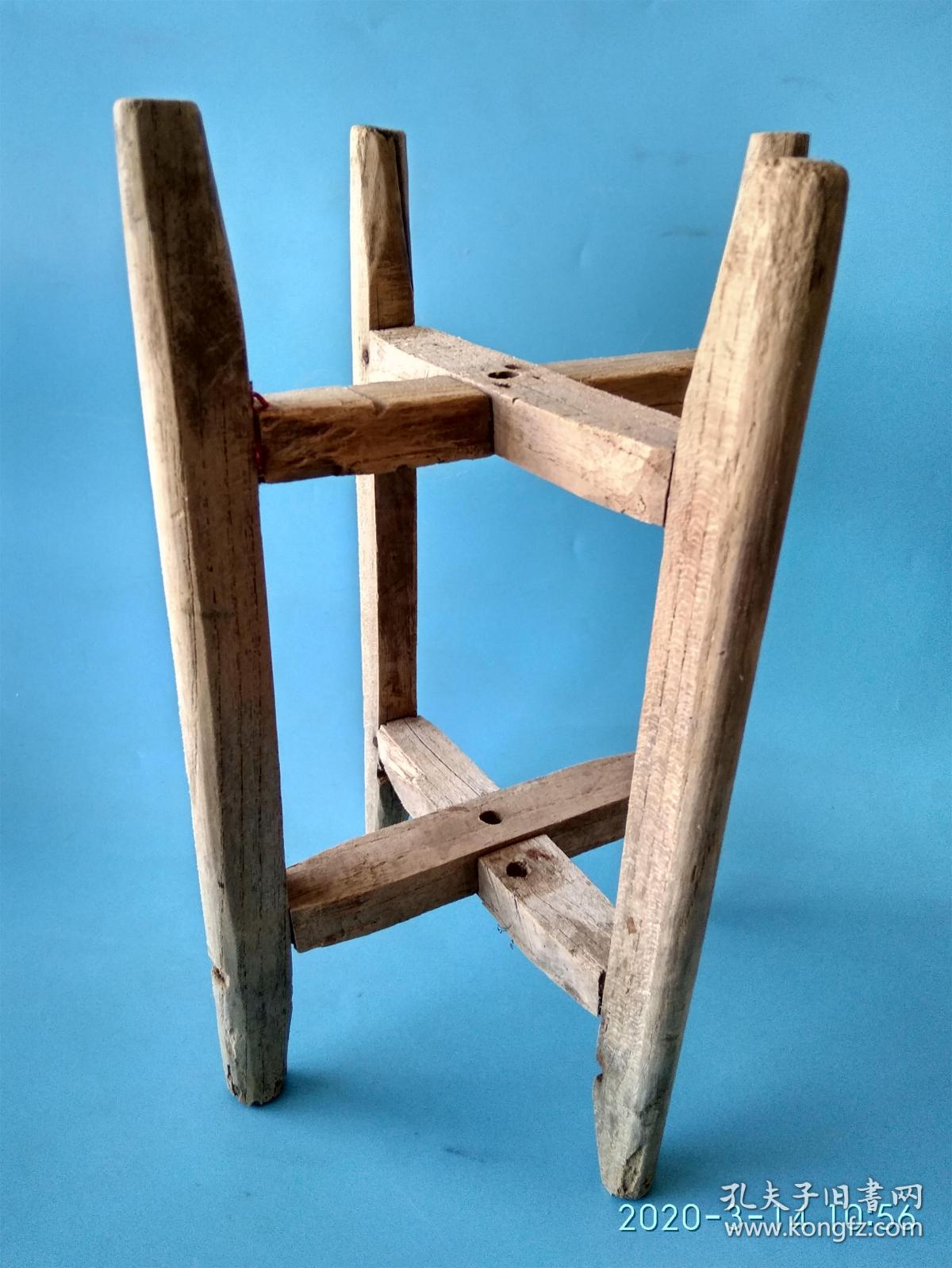 民国纺织工具 纺车上的线轱辘,民俗怀旧老物件杂木柴木