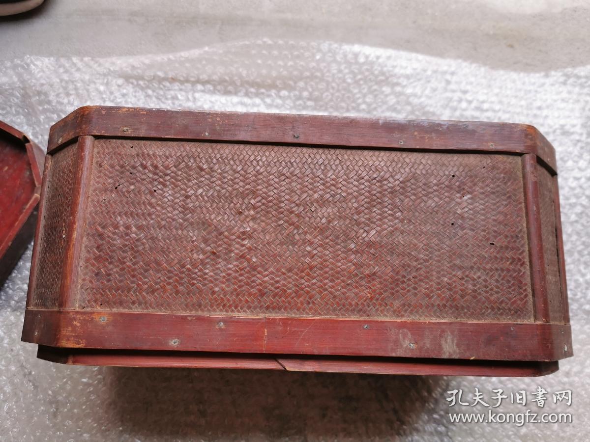 清代竹编八角老盒子 老书箱 保存族谱 线装书用的