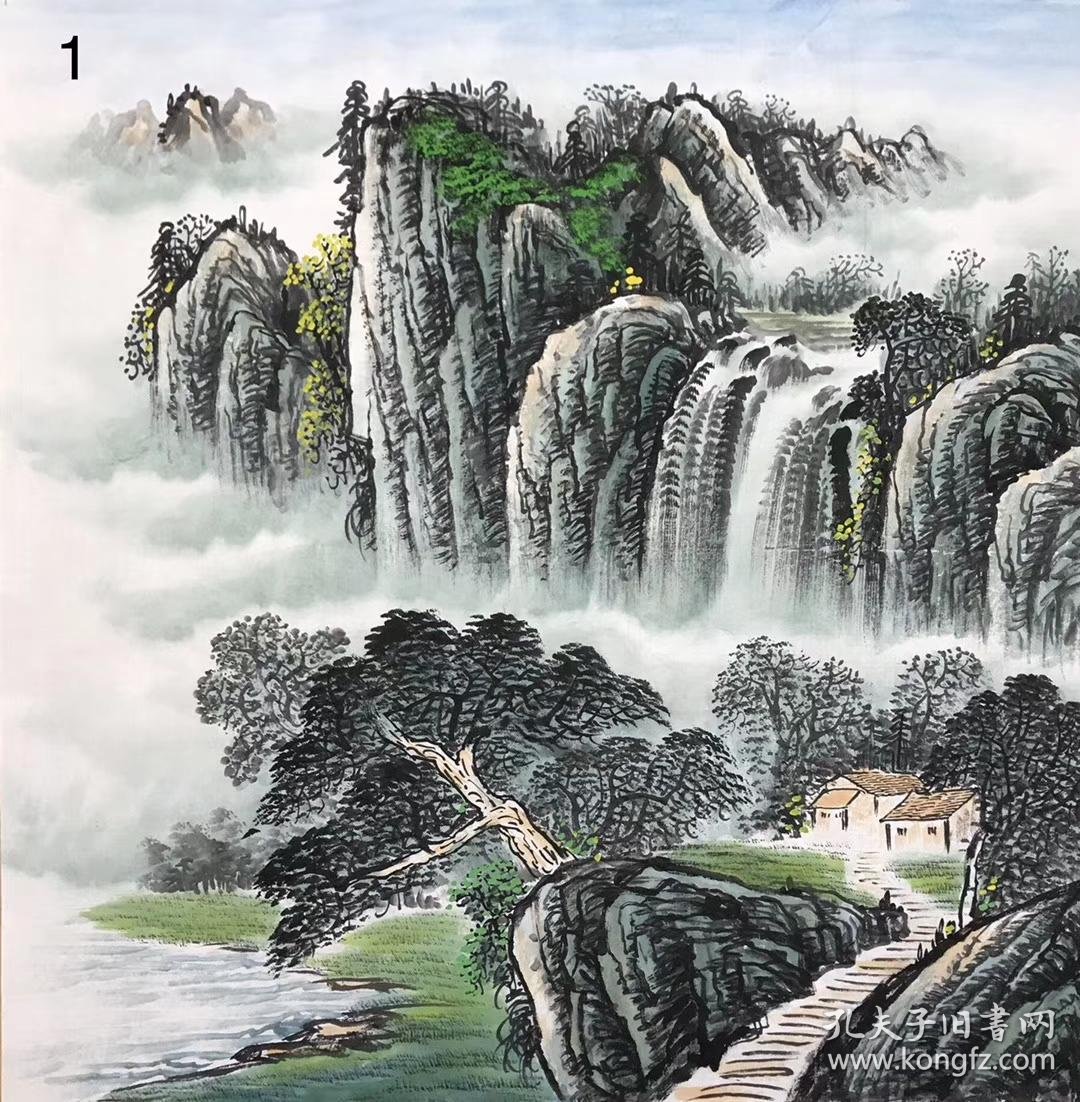 四尺斗方山水69×69cm