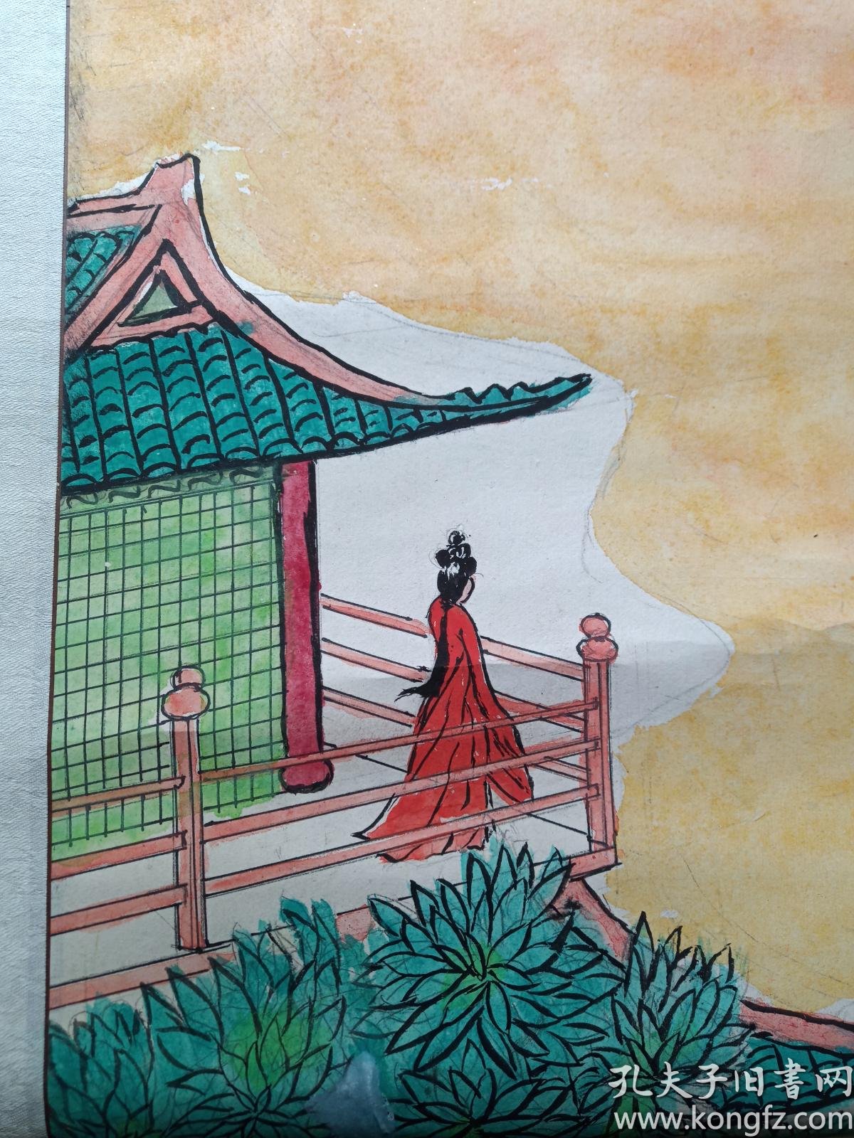 温庭筠词吴苏志绘望江楼美女图景2011年12月3日梳洗罢独倚望江楼过尽