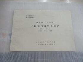 工作部门设置大事记  (1949--1987)