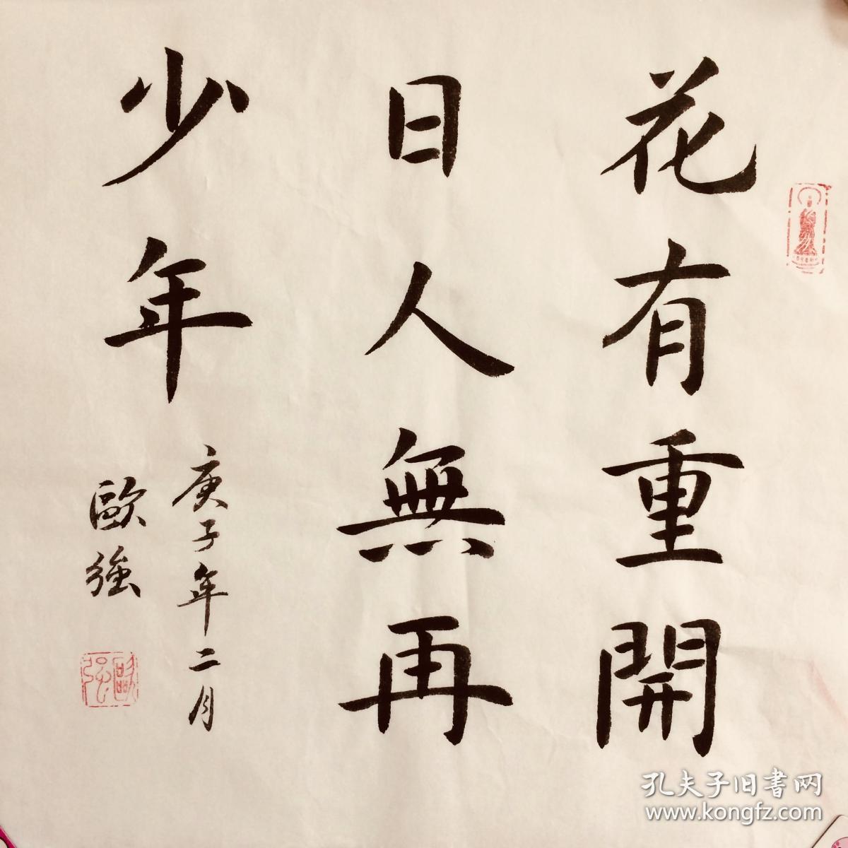 手写书法作品 花有重开日 人无再少年 35cm