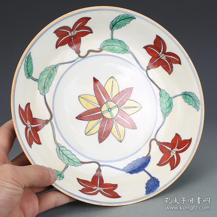 特价秒杀1280元精品瓷器大明成化斗彩牵牛花盘
