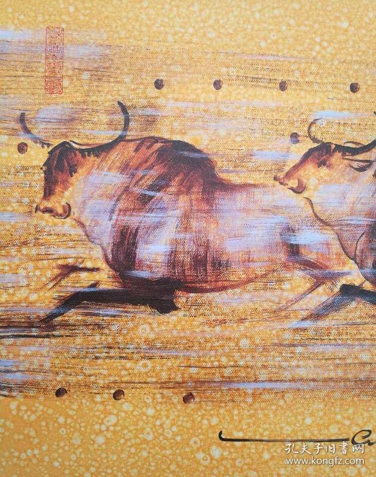 原创油画《牛》纯手绘客厅玄关装饰画壁画挂画风景花卉大气动物