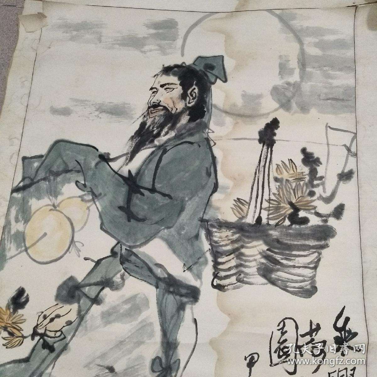 沈道鸿作品《陶渊明归田图》