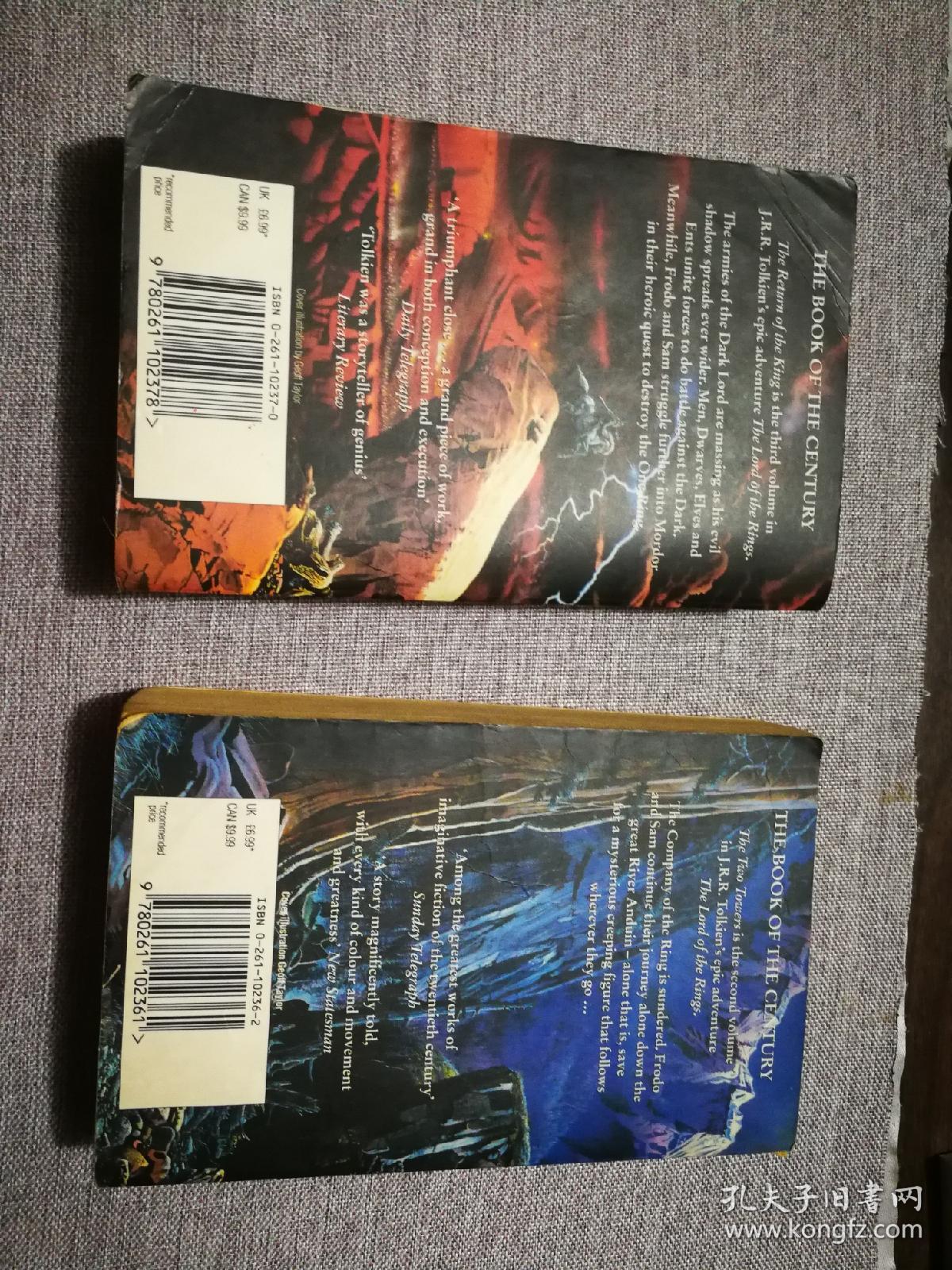 jrr tolkien the lordof the rings (英文原版王者归来,双塔奇兵)d