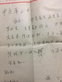 W3           .复旦校友会一批：中国社会科学院历史研究所研究员、博士生导师、史学史研究室主任、中国历史文献研究会副会长：江苏丹阳人：施丁：信札A