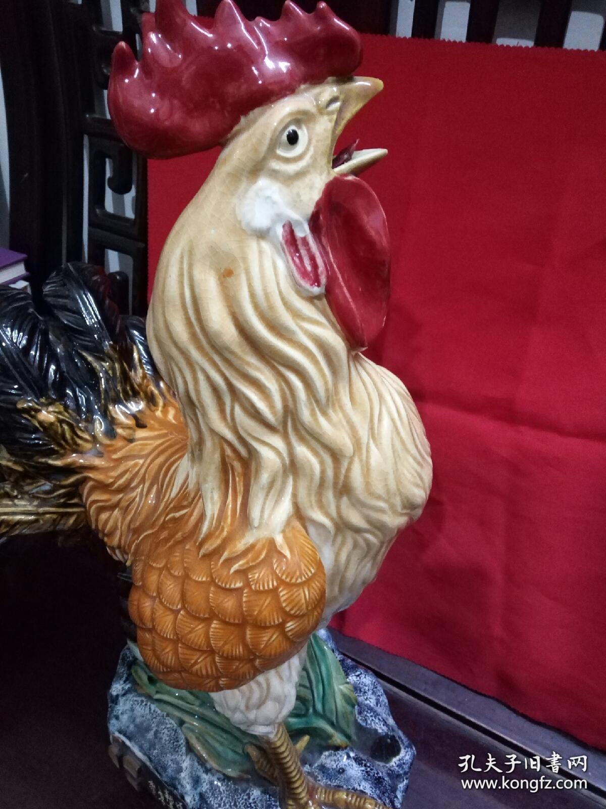 广东佛山石湾名家陶艺迎春报喜大公鸡
