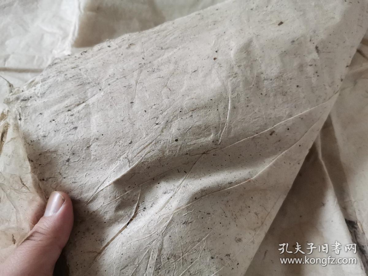 故纸纸文化花笺纸文化空白毛边白棉黄麻纸30张每张约二平尺左右江西老