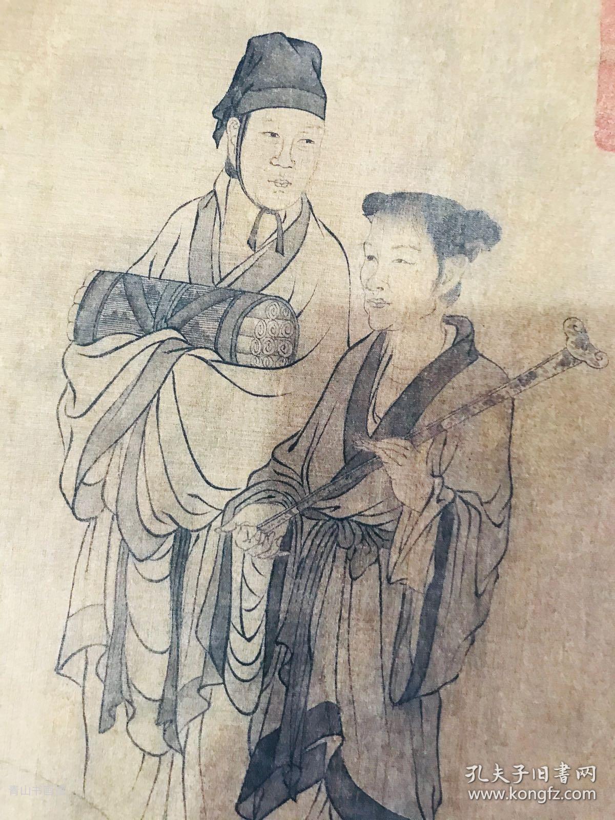 元王振鹏伯牙鼓琴图绢本水墨现藏于北京故宫博物院尺寸