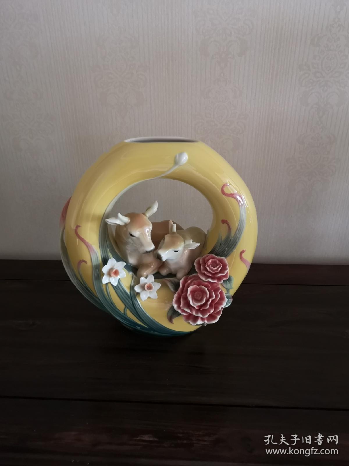 franz法蓝瓷蜻蜓花瓶