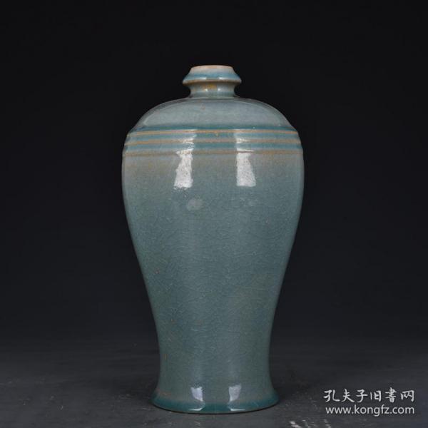 宋代汝窑天青釉梅瓶古玩老货收藏