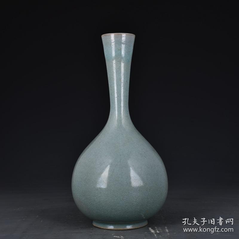 宋汝窑天青釉观音瓶古玩老货收藏