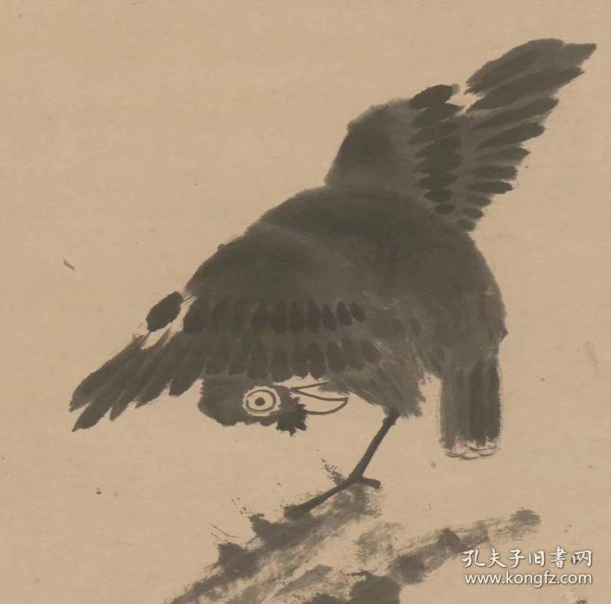 朱耷杨柳浴禽图轴纸本大小776517747厘米宣纸原色微喷印制