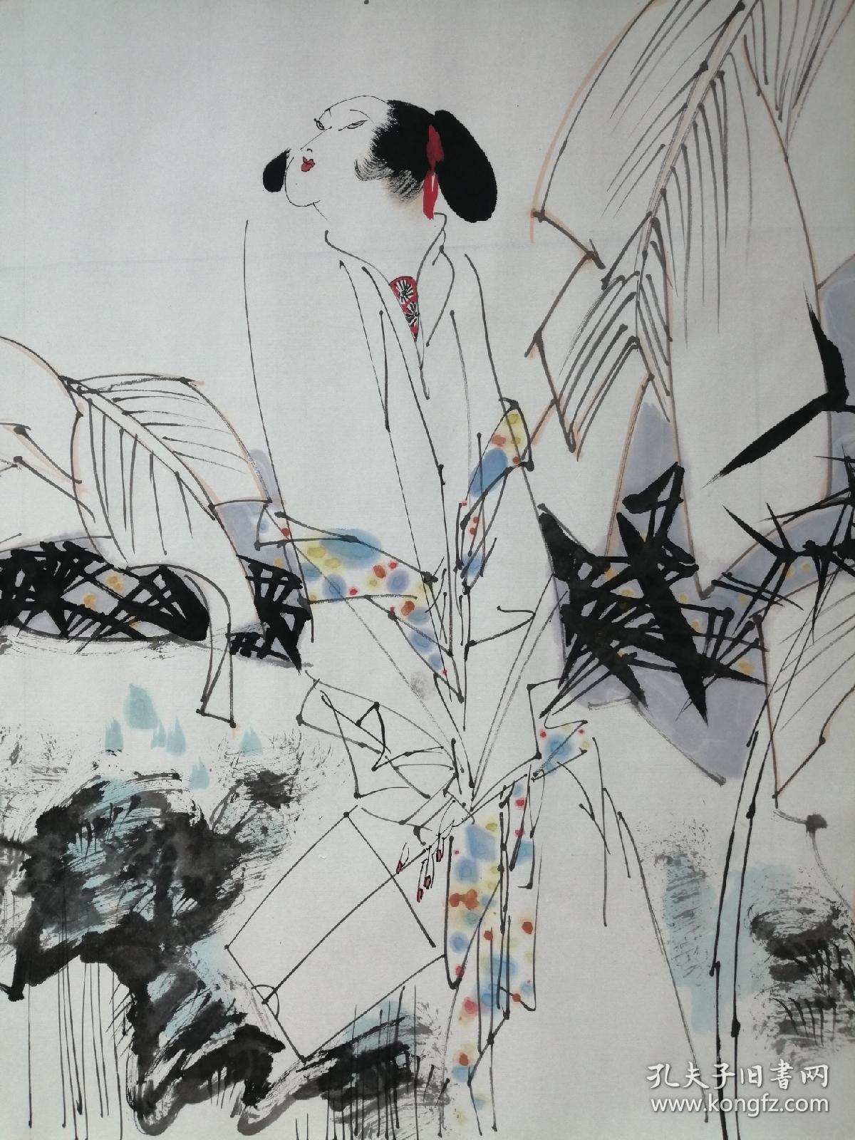 王西京宋仕女赏春图136x68厘米