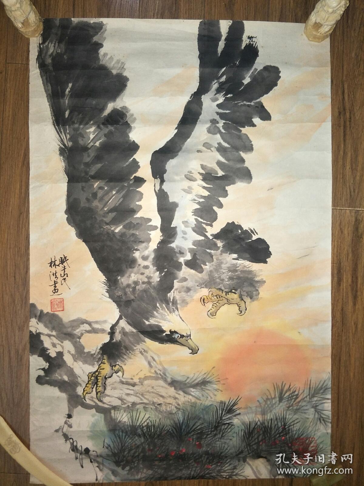 林洪绘画《鹰击长空图》