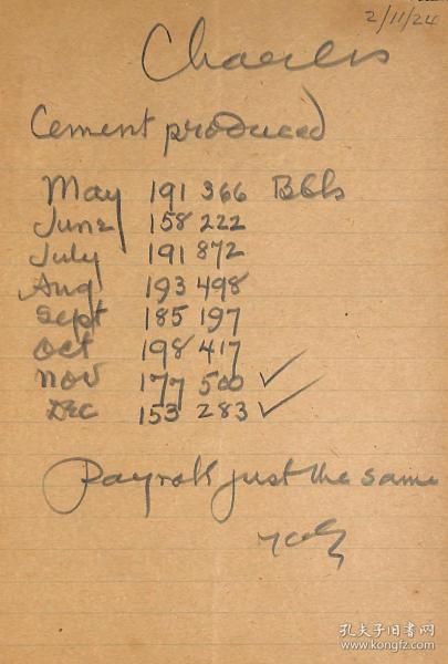发明大王 爱迪生 thomas edison 1924年 亲笔手迹 写给儿子查尔斯