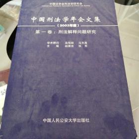 中国刑法学年会文集.2003年度.第一卷.刑法解释问题研究`