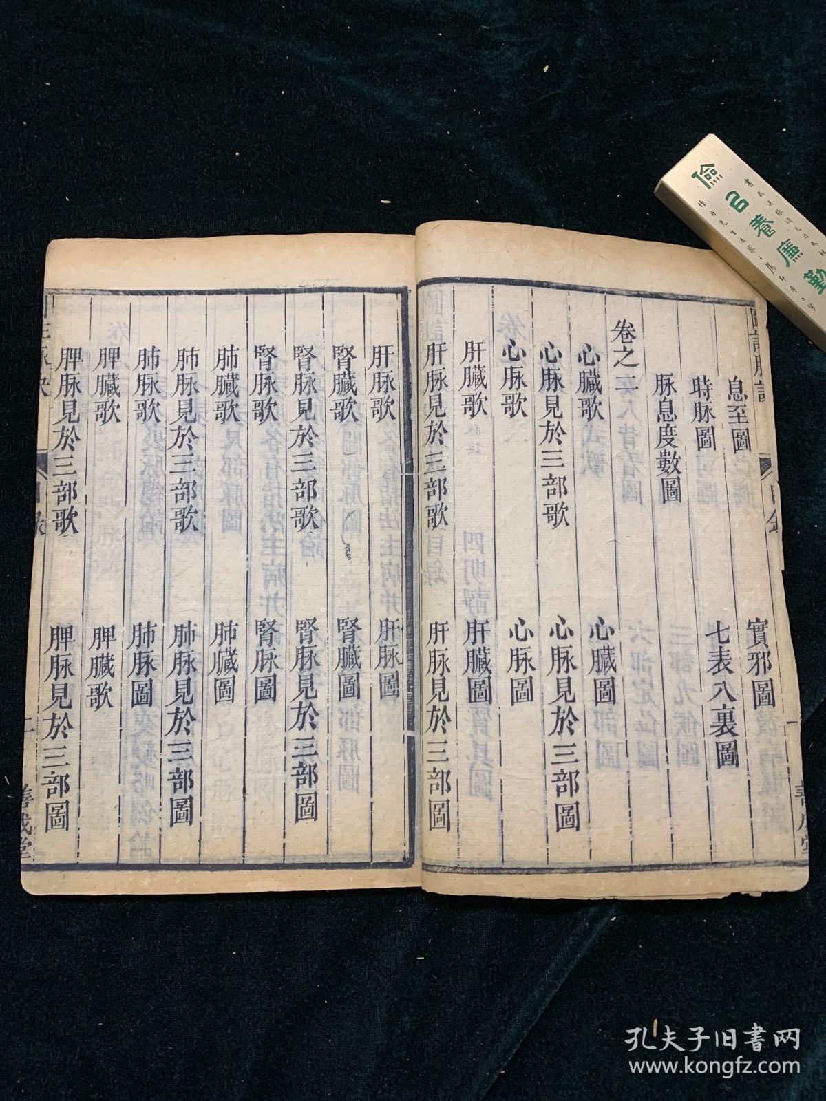 清刊图注王叔和脉诀辩真全二册多图医书