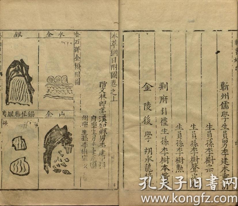 【复印件】明万历二十四年金陵胡承龙刻本:本草纲目,明李时珍撰,附