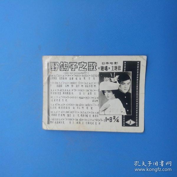 歌 片(野鸽子之歌    日本电影《绝唱》主题歌)