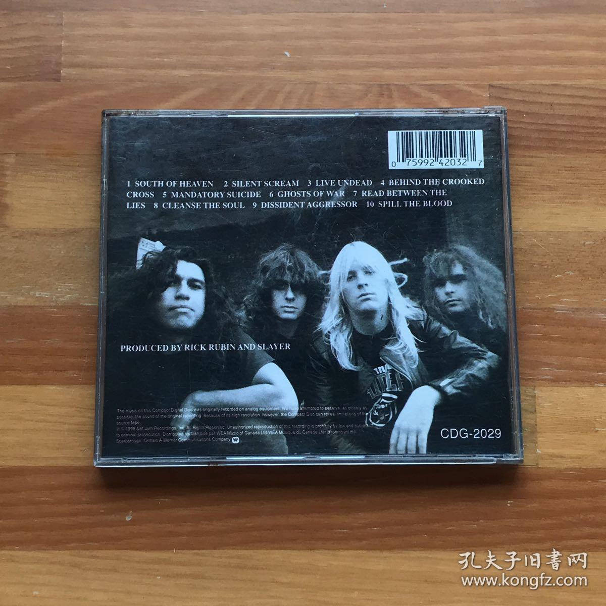 摇滚乐:slayer重金属乐队cd专辑south of heaven