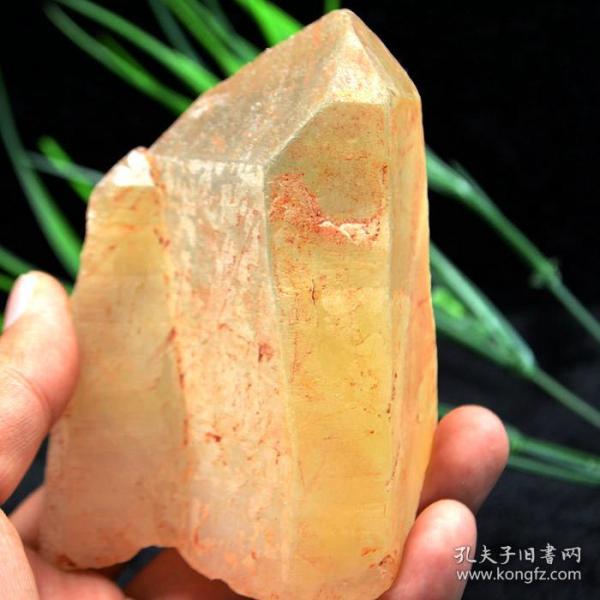 纯天然极品奇石金色水晶原石温润细腻稀有的金黄色水晶黄灿灿金黄兔毛