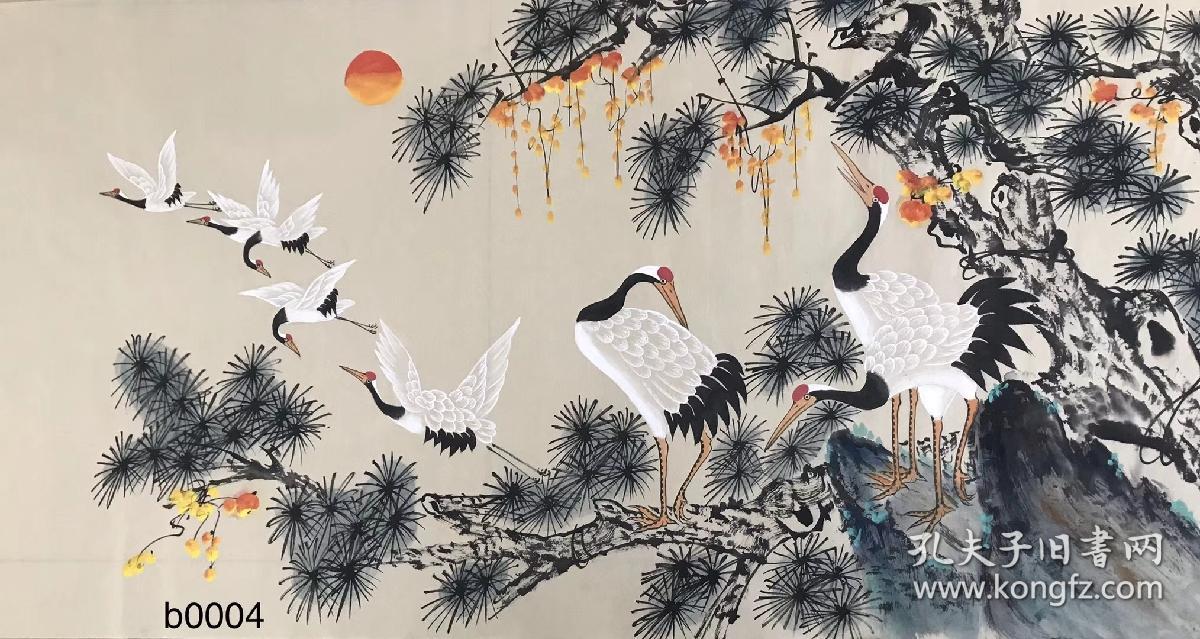 中国美术家协会会员李钦平老师四尺作品松鹤延年14070厘米