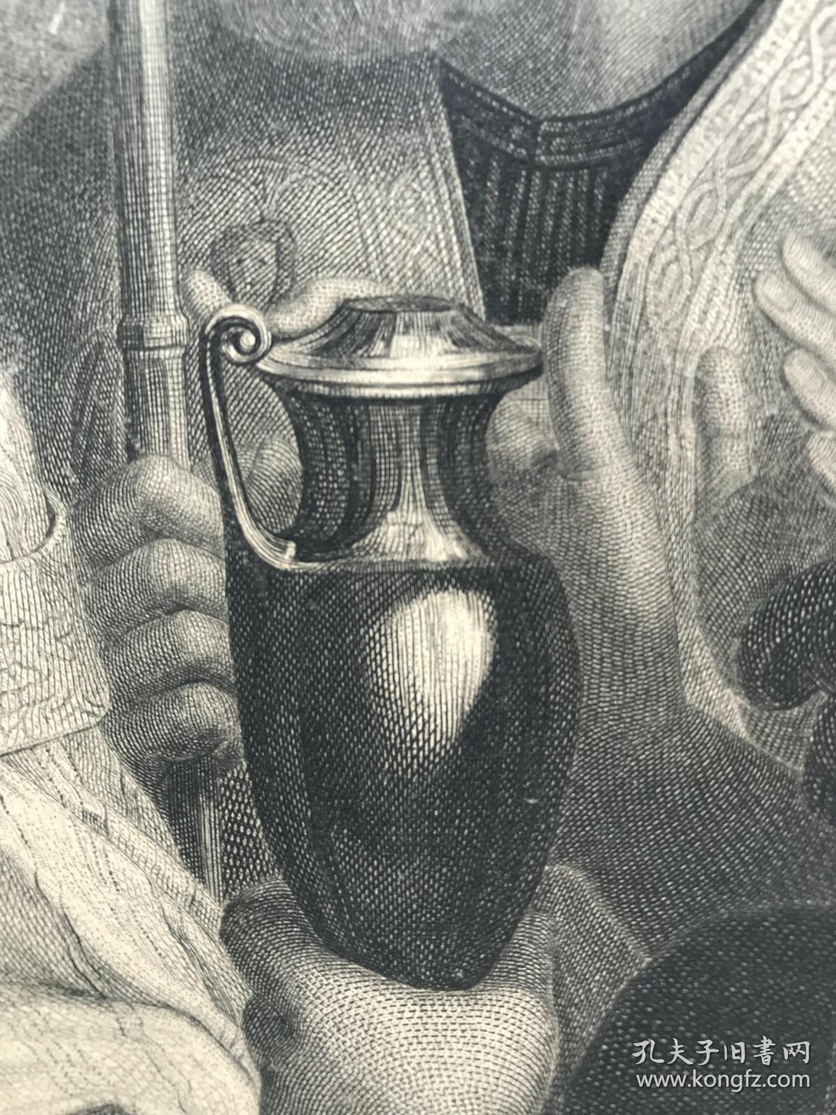 19世纪巨幅铜版画圣塞西莉亚的陶醉意大利文艺复兴三杰之拉斐尔