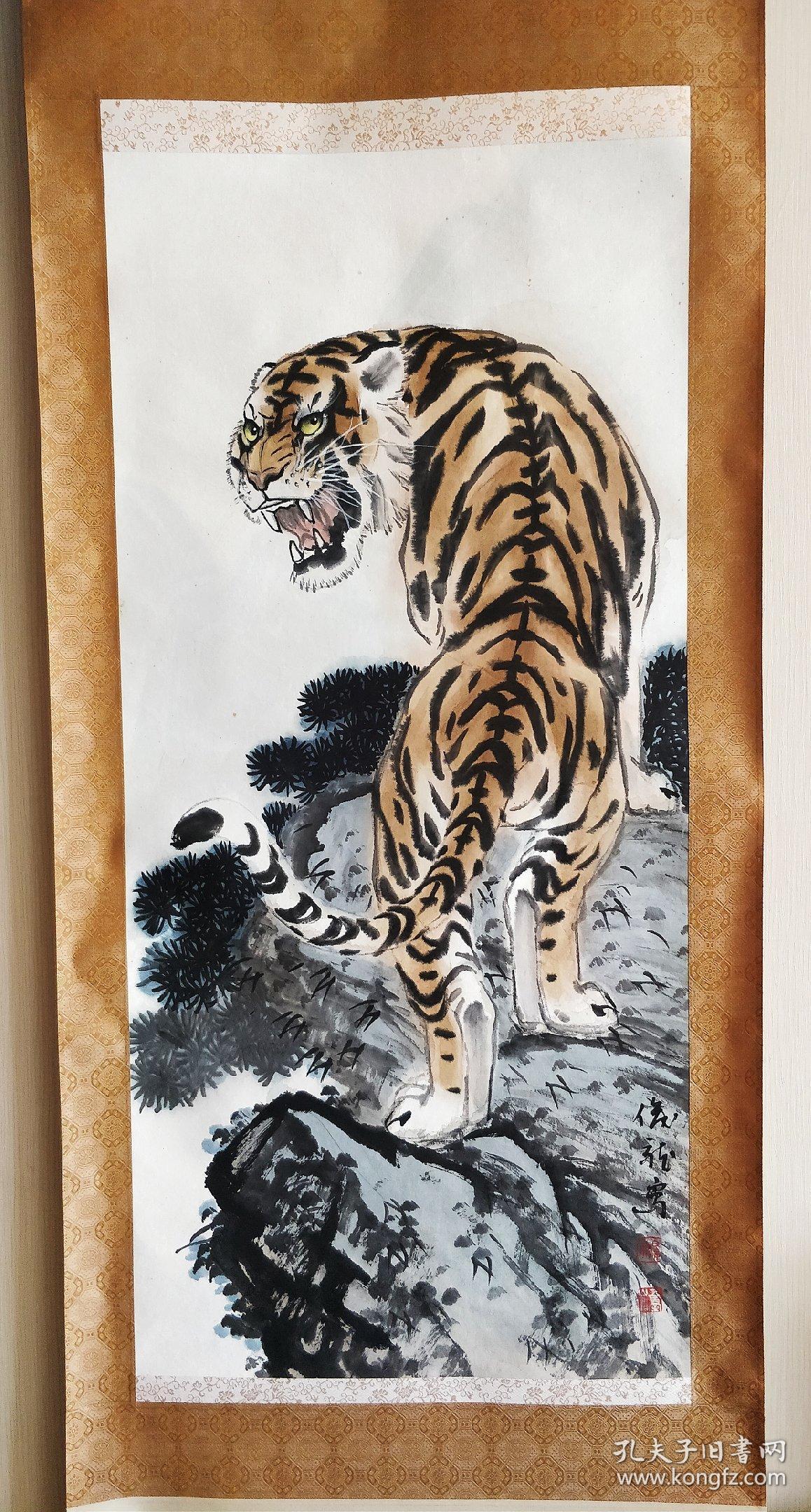 胡爽庵弟子白俊龙作品虎啸山林