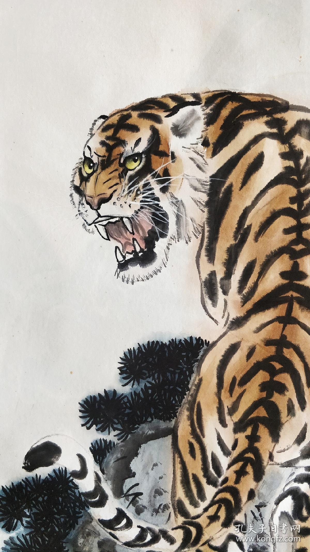 胡爽庵弟子白俊龙作品虎啸山林