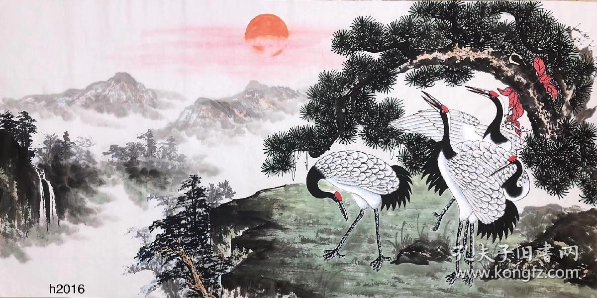 中国美术家协会会员李钦平老师四尺作品松鹤延年14070厘米