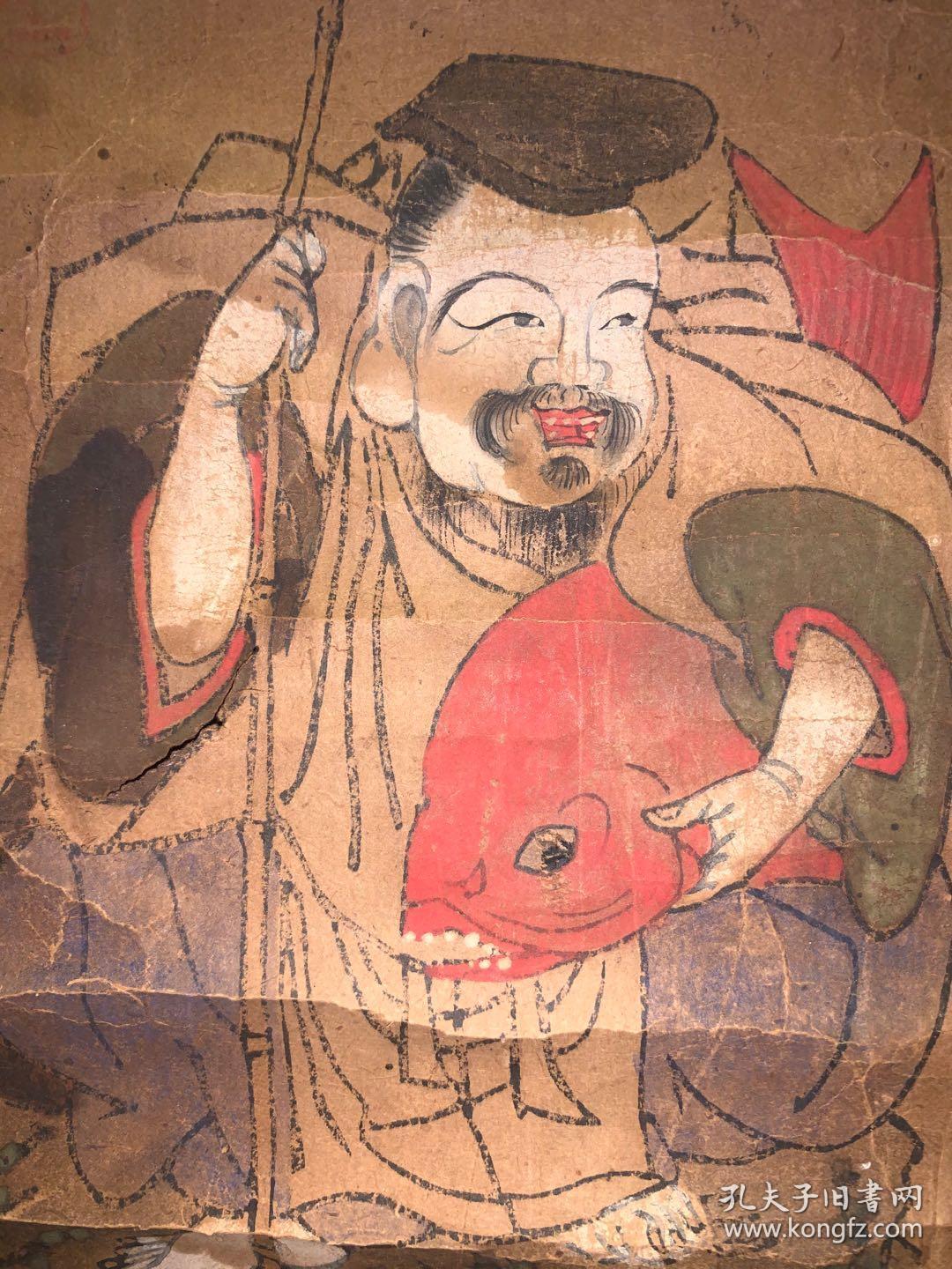 清代福神日本回流字画书房中堂民清茶室挂轴真迹肉笔书法画收藏