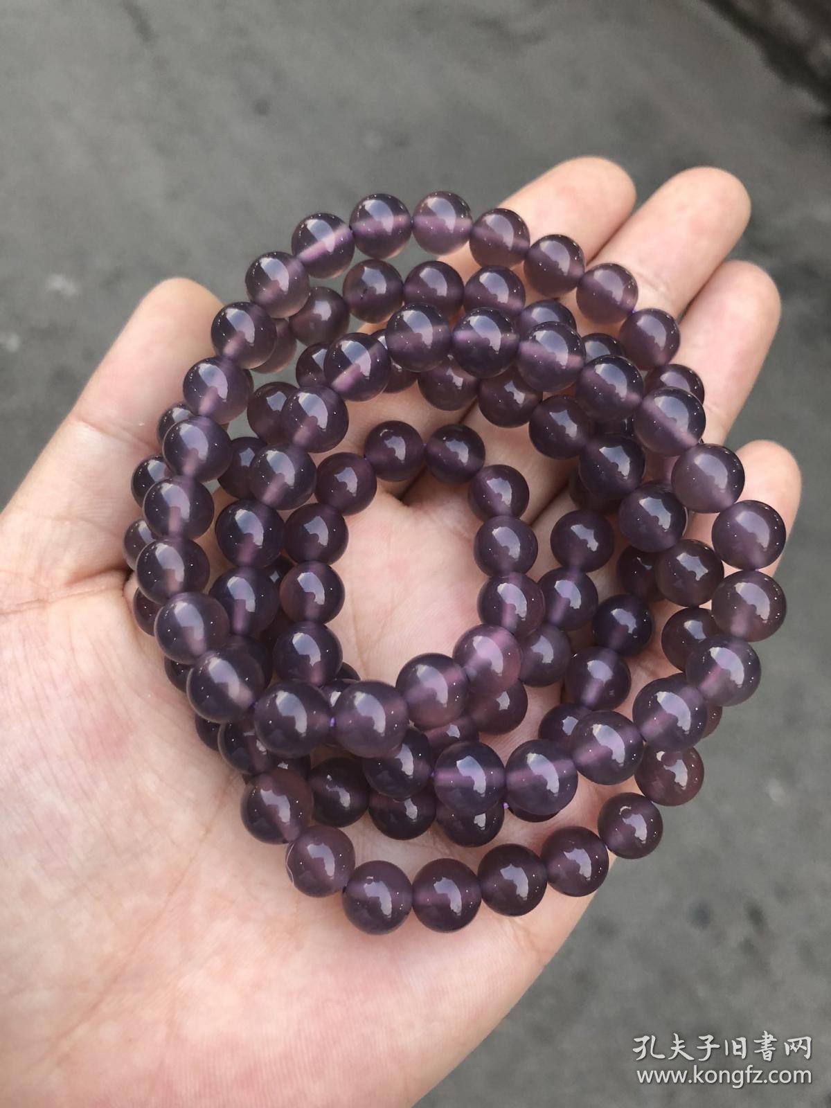 108颗佛珠手串 绕5圈,温润细腻,极品紫罗兰,帝王紫玛瑙手链收藏珍品