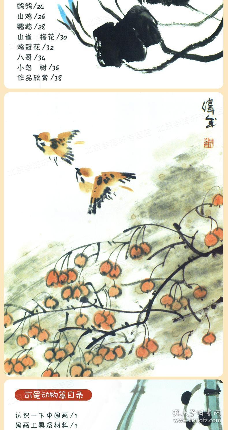 教材动物花鸟蔬果鱼虫山水中国画工具材料步骤讲解书籍安徽美术出版社