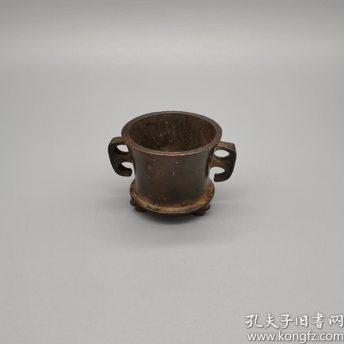 禅字款小袖珍迷你香炉民国收藏古董古玩 文房案头把玩古铜 老物件
