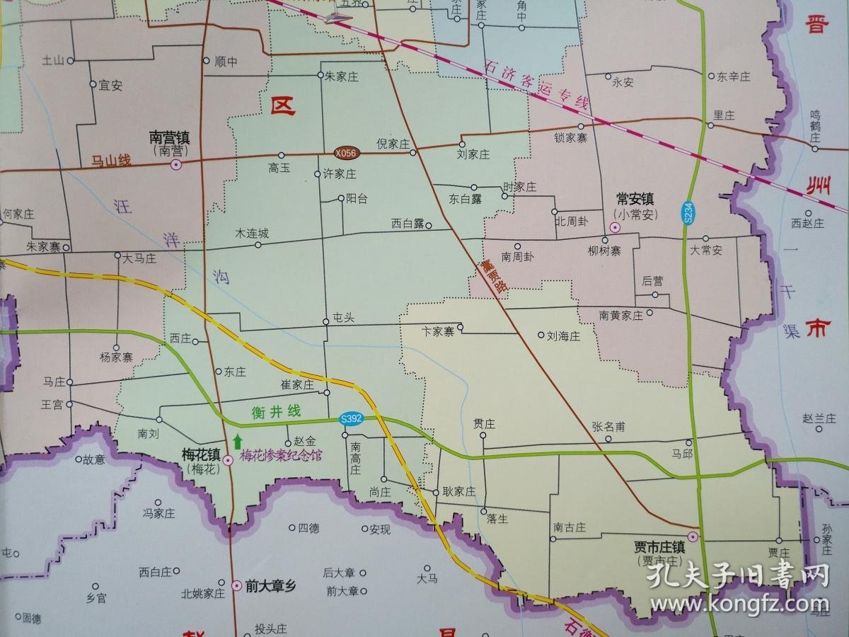 石家庄市藁城区交通旅游图38乘53cm石家庄市藁城区地图石家庄市藁城区