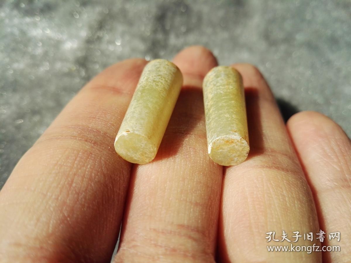 汉代灰皮玉塞一对