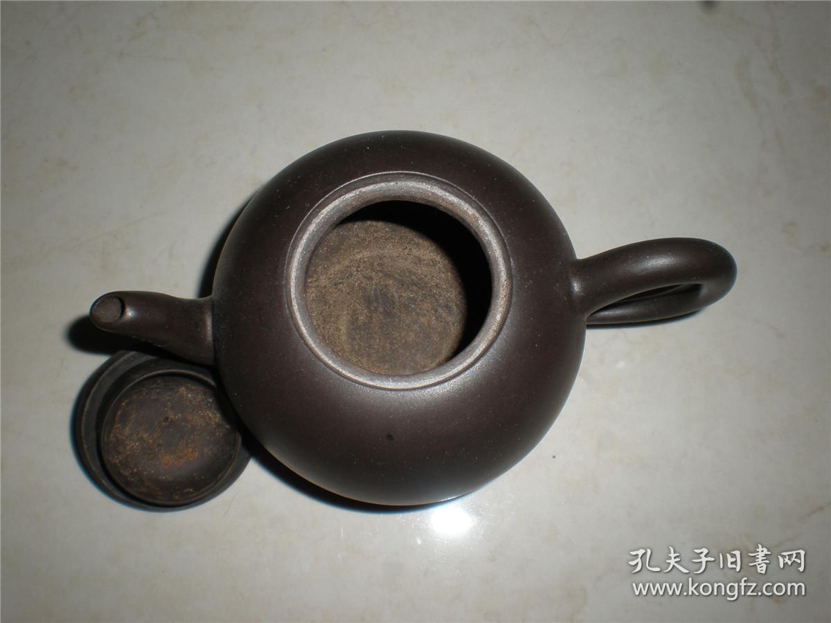 收藏名家适用老紫砂壶:谈碧云老黑泥圆珠壶老紫砂壶280cc