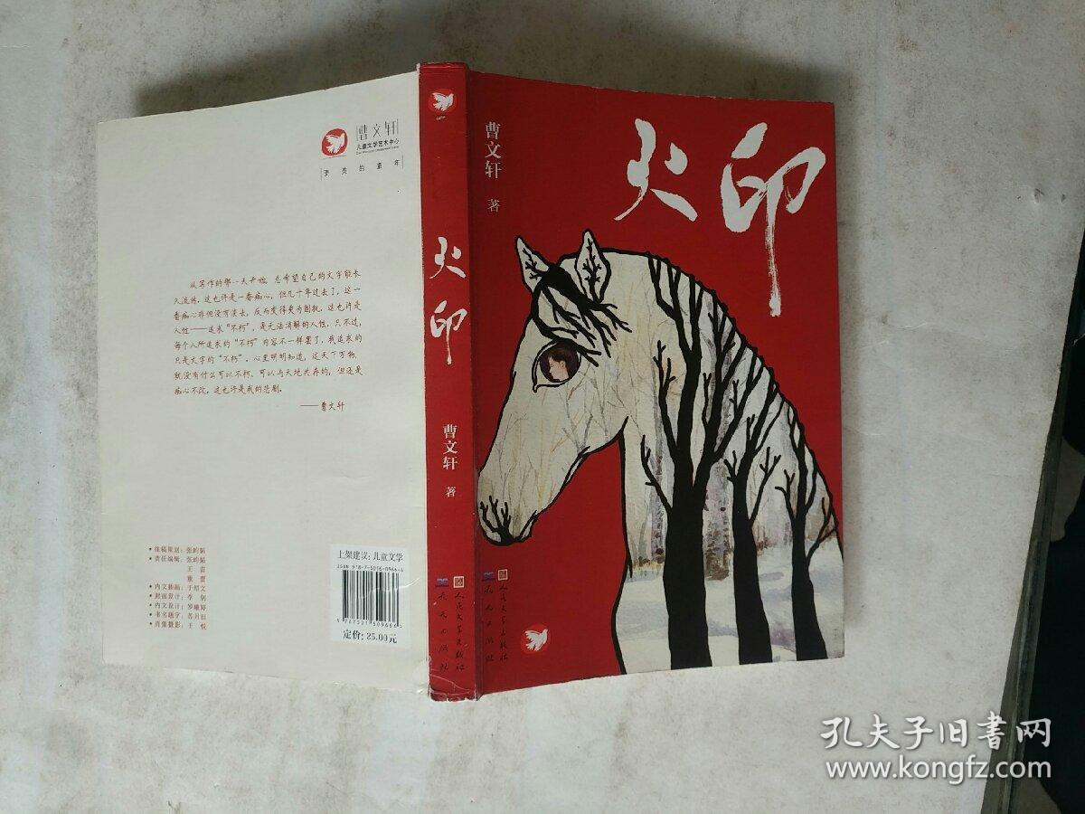 《火印 曹文轩》作者,出版社,年代,品相,详情见图!铁橱东2--4